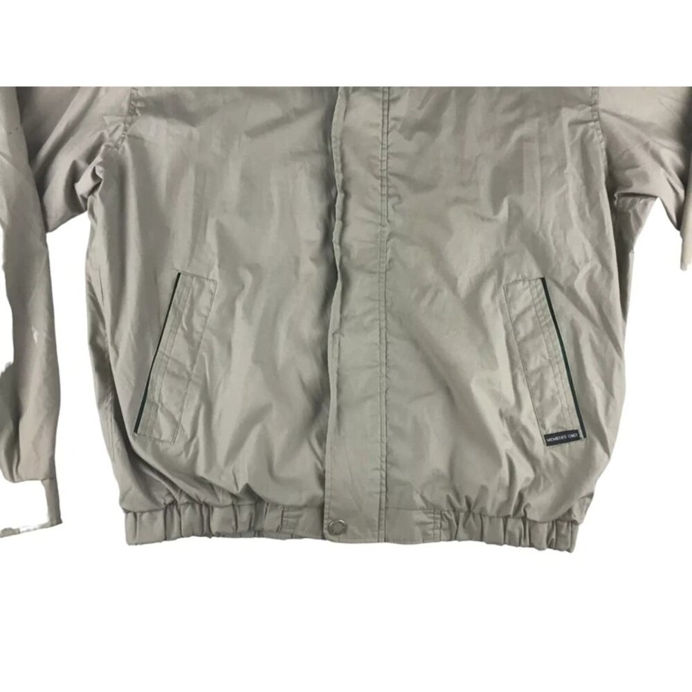 Members Only Mens Beige Lined Lining Pockets Full Zip‎ Windbreaker Jacket Size L - Picture 3 of 16